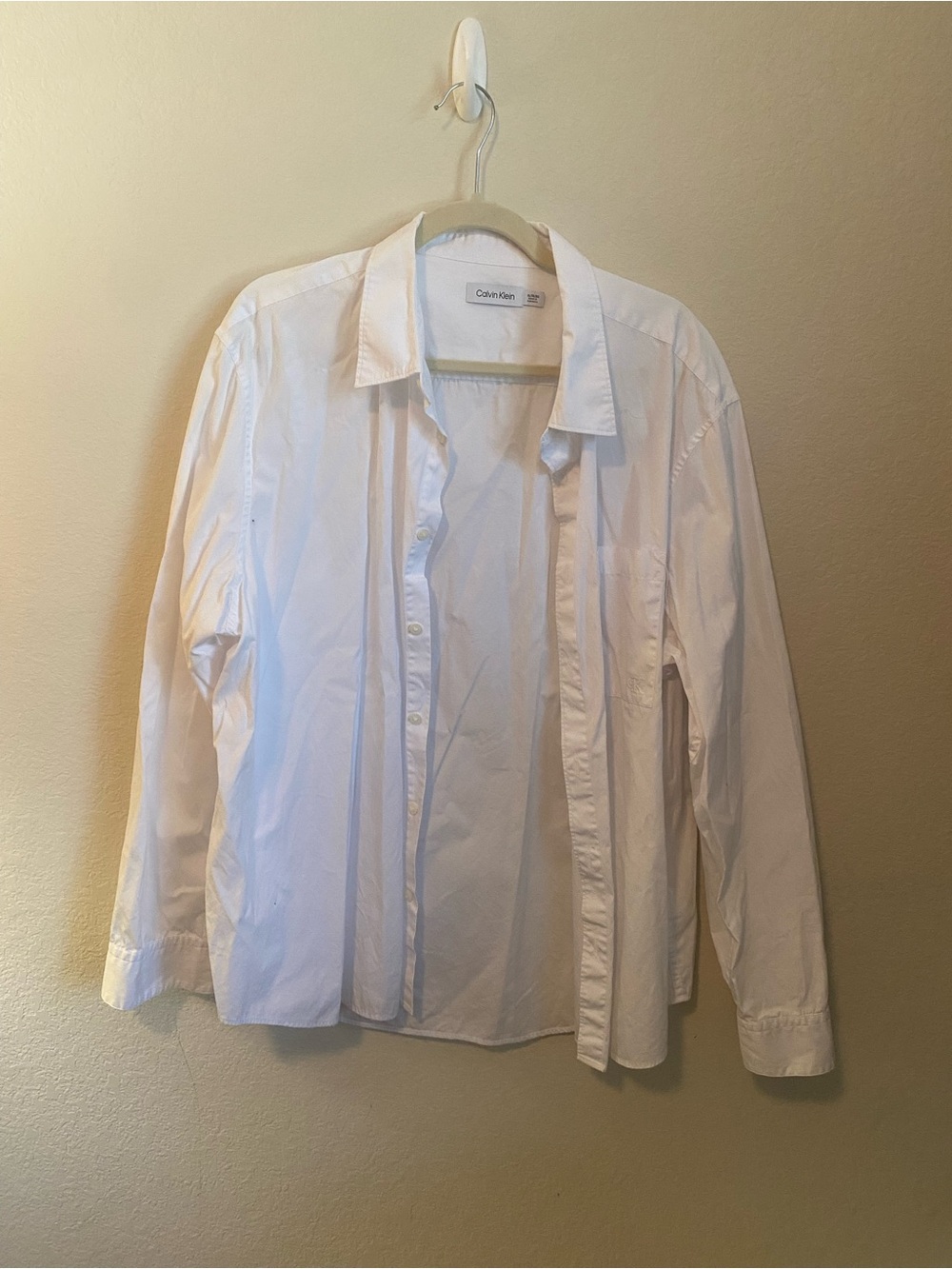 Calvin Klein White Long-Sleeve Dress Shirt